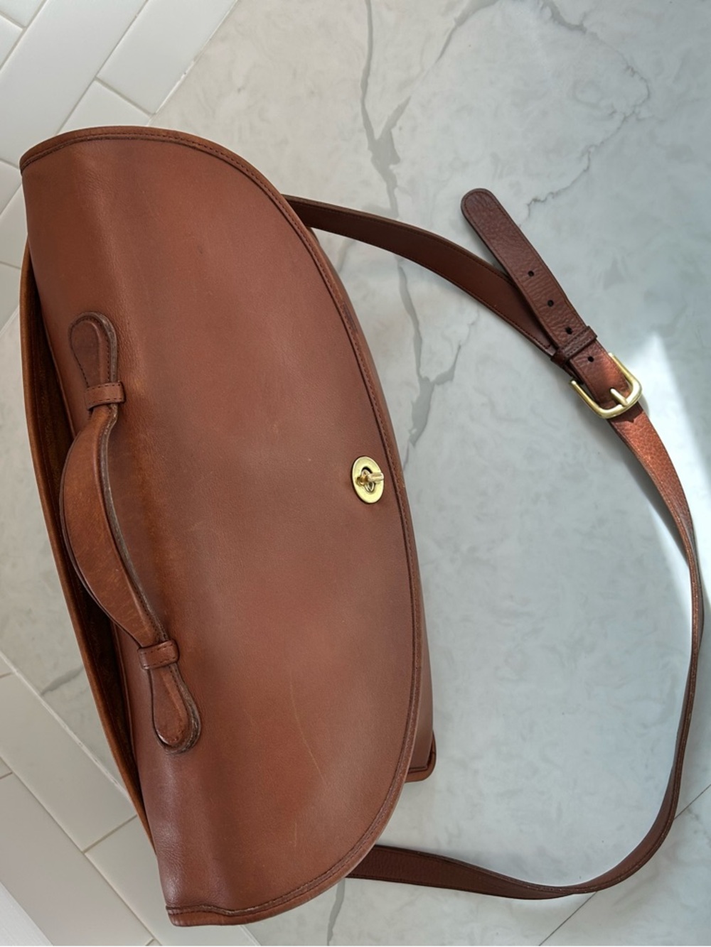 Vintage Coach Lexington Briefcase 5265 British Tan Leather Messenger Bag USA - Picture 4 of 16